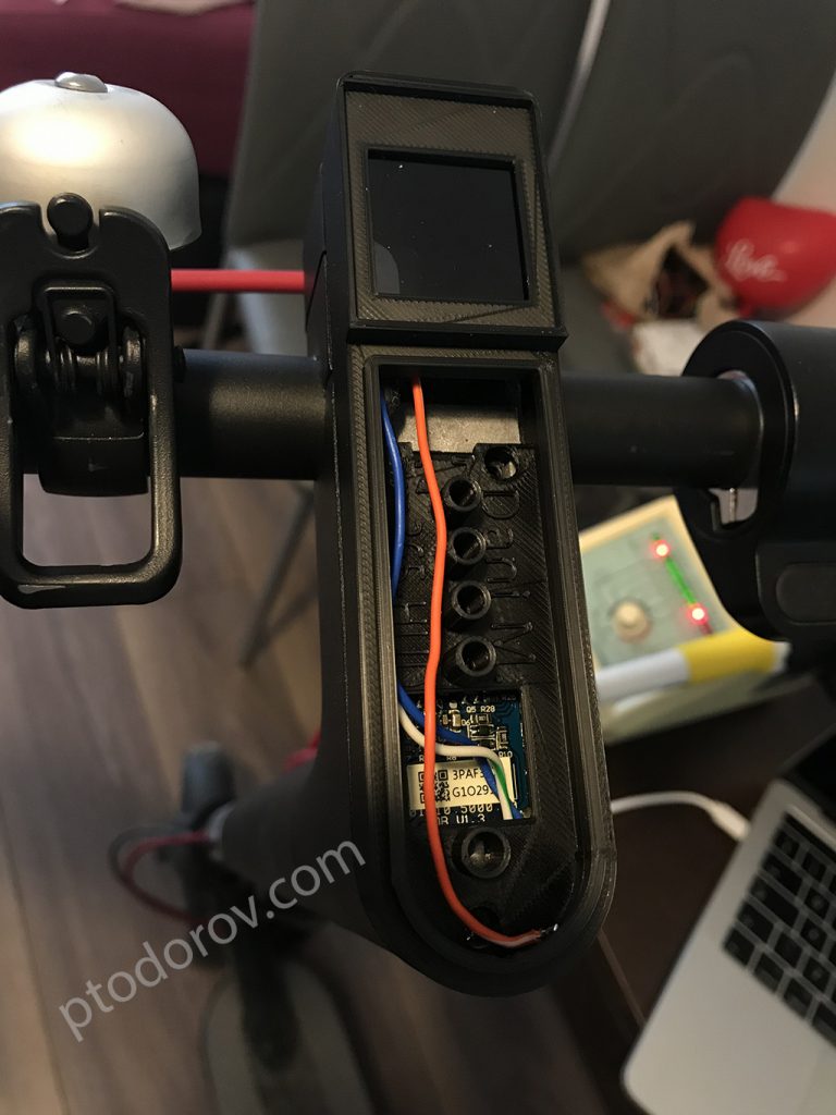 Xiaomi M365 ESP32 dashboard fitted