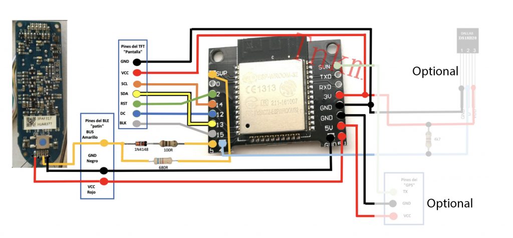 Xiaomi M365 ESP32 dashboard